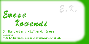 emese kovendi business card